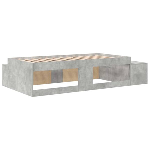 Bettgestell mit Stauraum Beton grau 100x200 cm