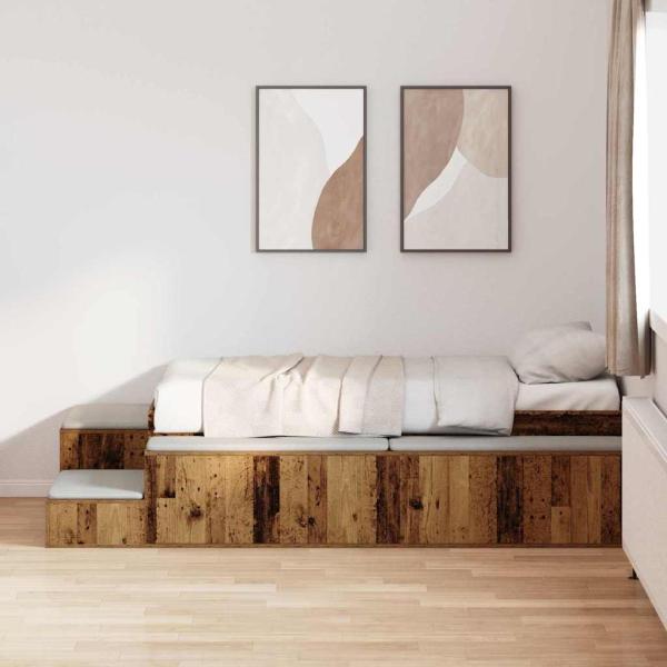 ARDEBO.de - Lagerbettgestell Altes Holz 100x200 cm