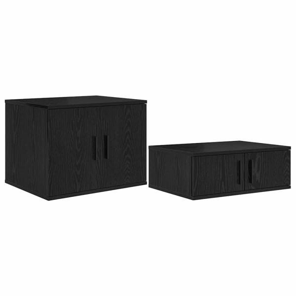 Stauraum Bettgestell Schwarz-Eiche 80x200 cm