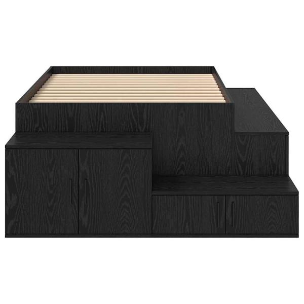 Stauraum Bettgestell Schwarz-Eiche 80x200 cm