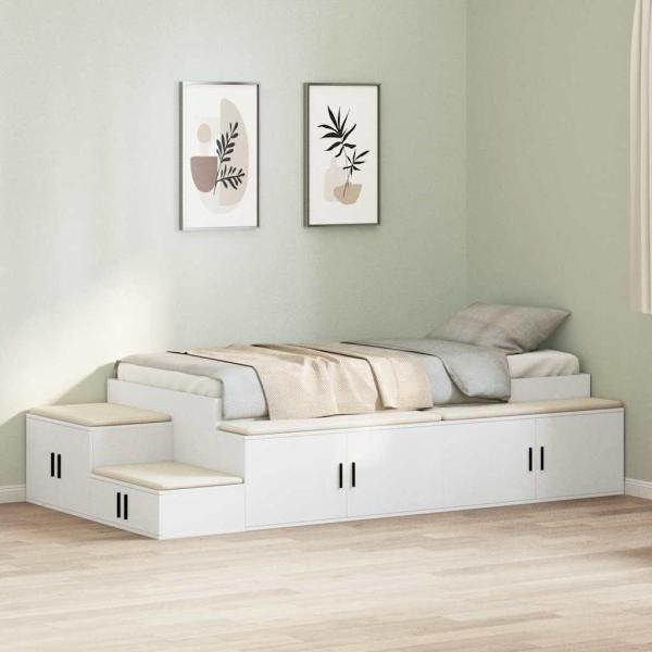 Stauraum Bettgestell Weiß 75x190 cm