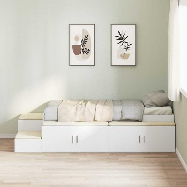 Stauraum Bettgestell Weiß 75x190 cm