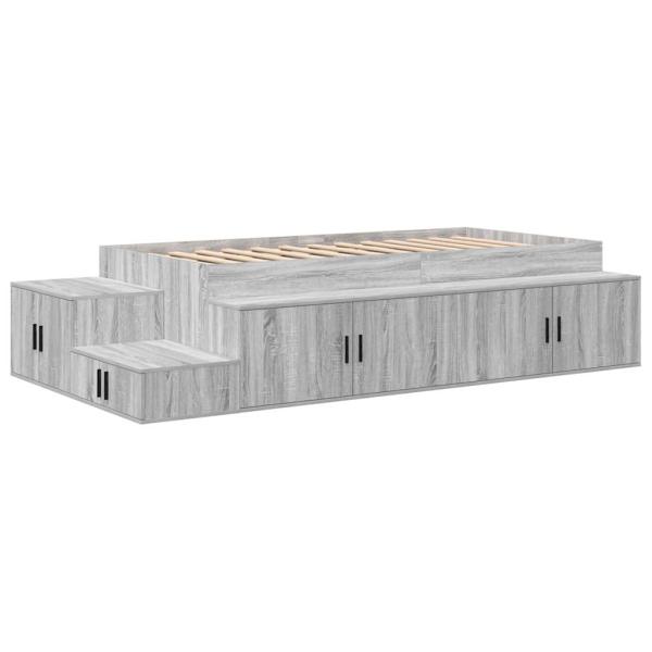 Stauraum Bett Grau Sonoma Holzwerkstoff 75 x 190 cm