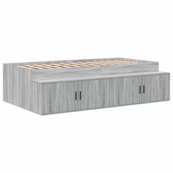 Stauraum Bett Grau Sonoma Holzwerkstoff 75 x 190 cm