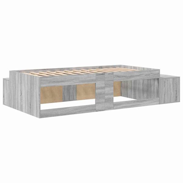 Stauraum Bett Grau Sonoma Holzwerkstoff 75 x 190 cm