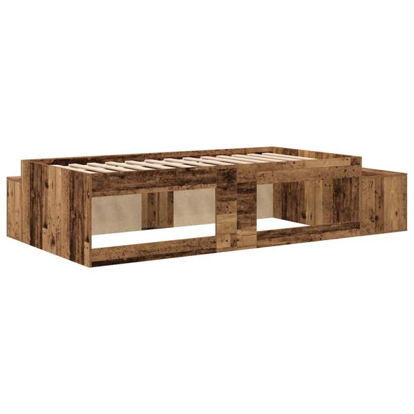 Stauraumbett Altholz Massivholz und Furniere 75 x 190 cm Stauraum