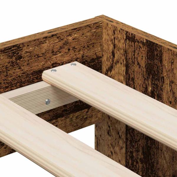 Stauraumbett Altholz Massivholz und Furniere 75 x 190 cm Stauraum
