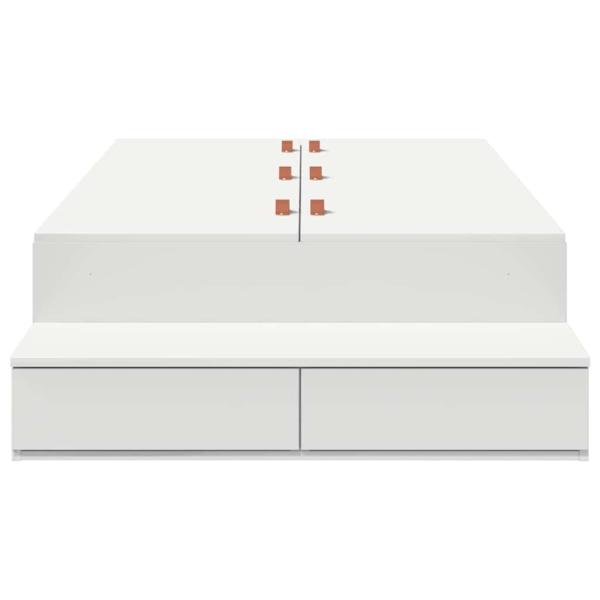 Stauraumbettgestell Weiß Holzwerkstoff 80 x 200 cm Stauraum