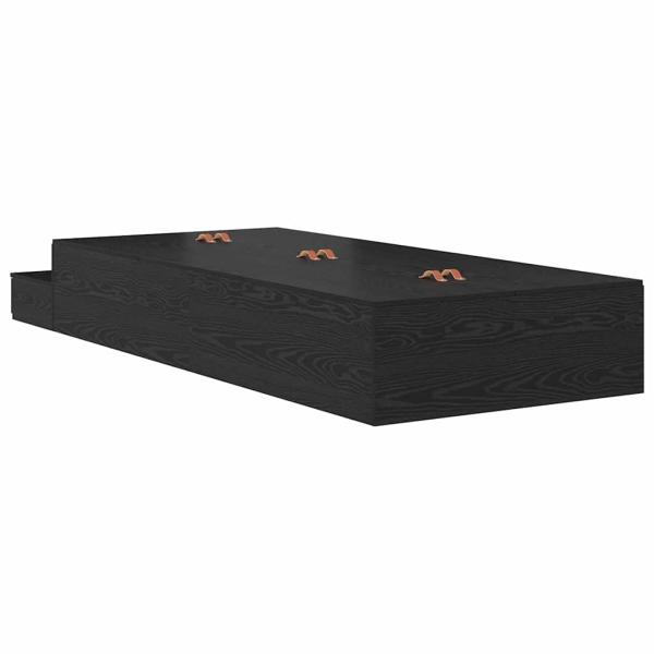 Stauraum Bettgestell Schwarze Eiche 80x200 cm