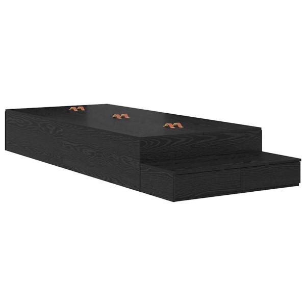 Stauraumbettgestell Schwarze Eiche Holzwerkstoff