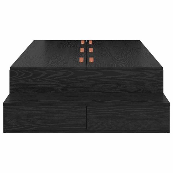 Stauraumbettgestell Schwarze Eiche Holzwerkstoff