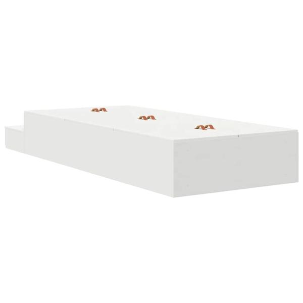 Bettgestell mit Stauraum Weiß Holzwerkstoff 236,5 x 100 x 31,5 cm