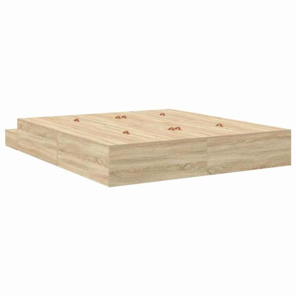 Stauraum Bettgestell Sonoma Eiche 200x200 cm