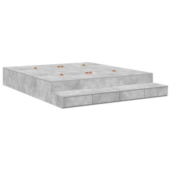 Stauraumbettgestell Betongrau 200x200 cm