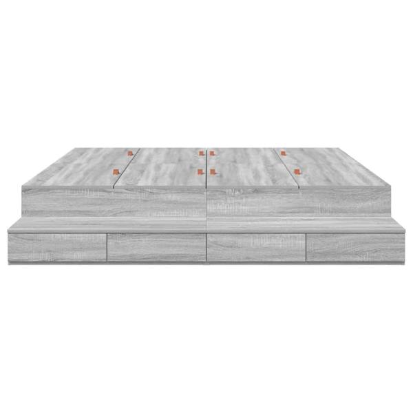 Stauraumbettgestell Grau Sonoma 200x200 cm