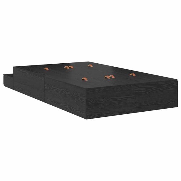 Stauraum Bettgestell Schwarz Eiche 120x200 cm