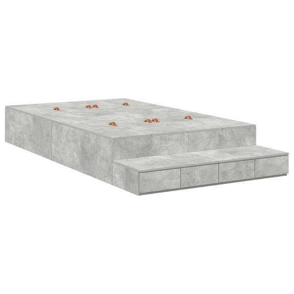 Stauraum Bettgestell Beton Grau 120x200 cm