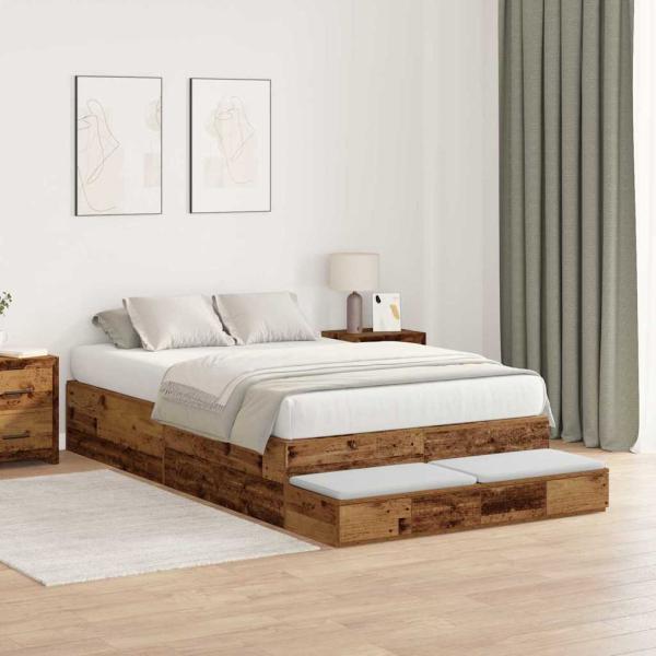 Stauraumbettgestell Old Wood 120x200 cm