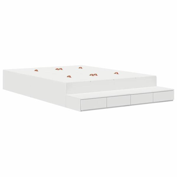 Stauraum Bettgestell Weiß 150x200 cm
