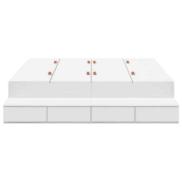 Stauraum Bettgestell Weiß 150x200 cm