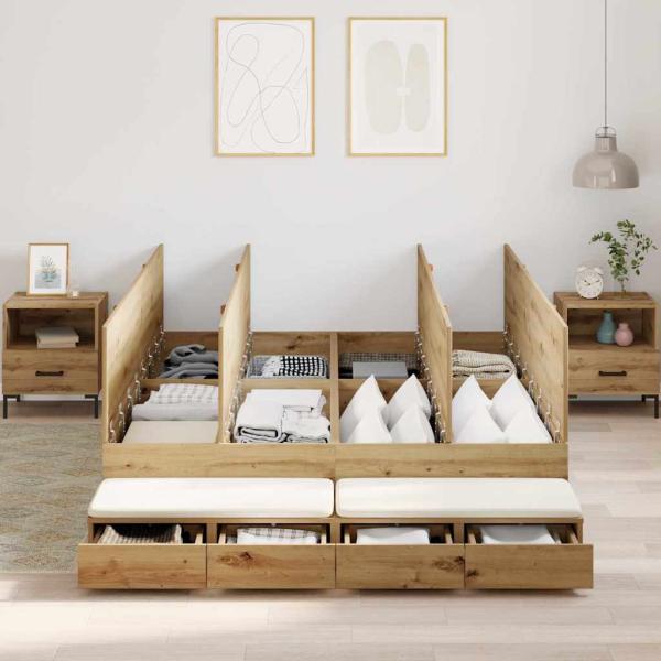 Stauraumbett Artisan Eiche Holzwerkstoff 236,5 x 150 x 31,5 cm