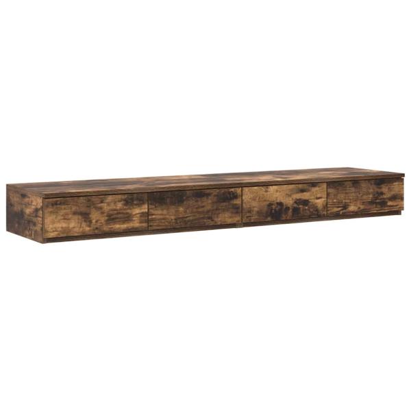 Stauraum Bettgestell Geräucherte Eiche Holz 200 x 160 cm