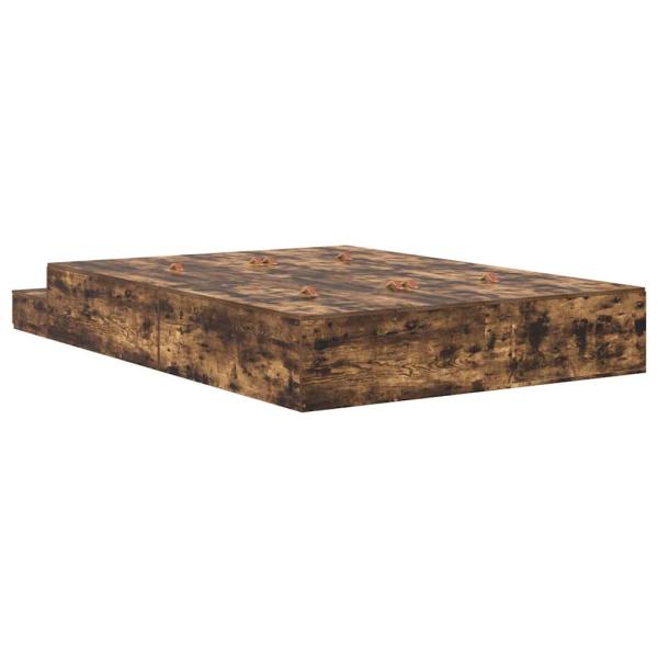 Stauraum Bettgestell Geräucherte Eiche Holz 200 x 160 cm
