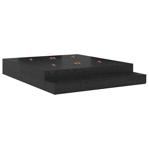Stauraum Bettgestell Schwarz Holzwerkstoff 180 x 200 x 31,5 cm