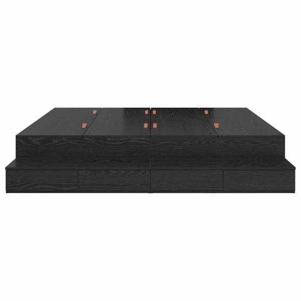 Stauraum Bettgestell Schwarz Holzwerkstoff 180 x 200 x 31,5 cm