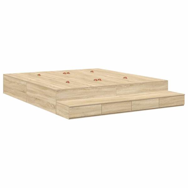 Stauraum Bettgestell Braun Holzwerkstoff 180 x 200 x 31,5 cm