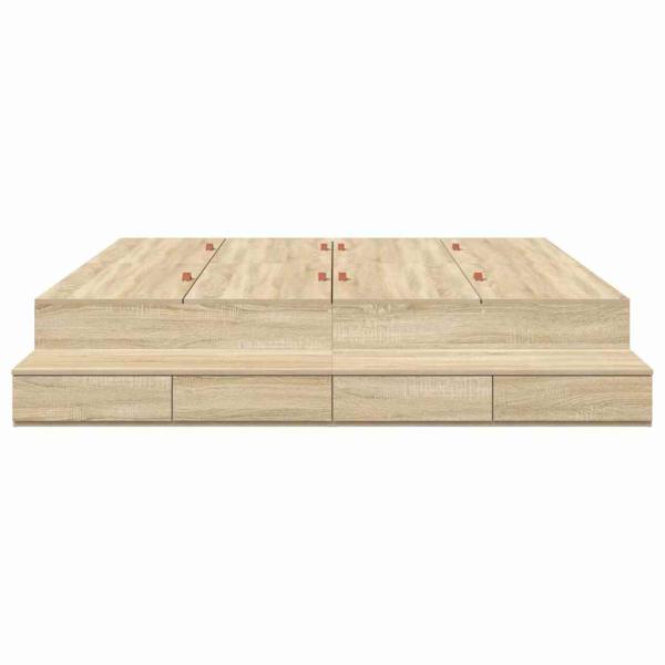 Stauraum Bettgestell Braun Holzwerkstoff 180 x 200 x 31,5 cm