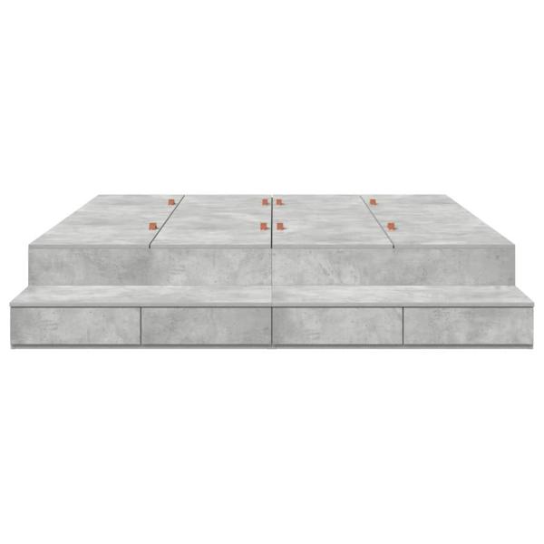 Stauraum Bettgestell Beton Grau 180x200 cm