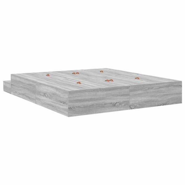 Stauraumbettgestell Grau Sonoma Holzwerkstoff 180 x 200 cm