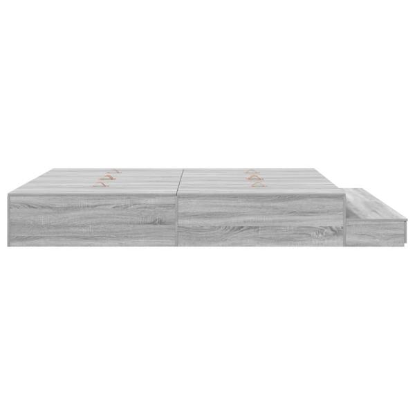 Stauraumbettgestell Grau Sonoma Holzwerkstoff 180 x 200 cm