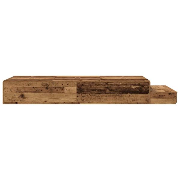 Stauraumbettgestell Altholz Massivholz Altholz 190 x 90 cm