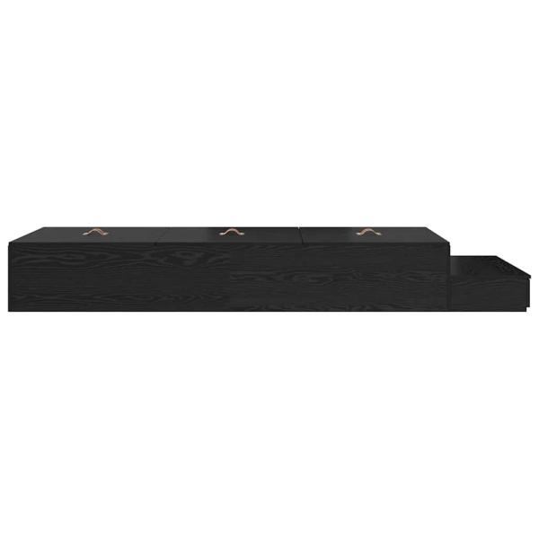 Stauraum Bettgestell Schwarze Eiche Holzwerkstoff 75 x 190 cm