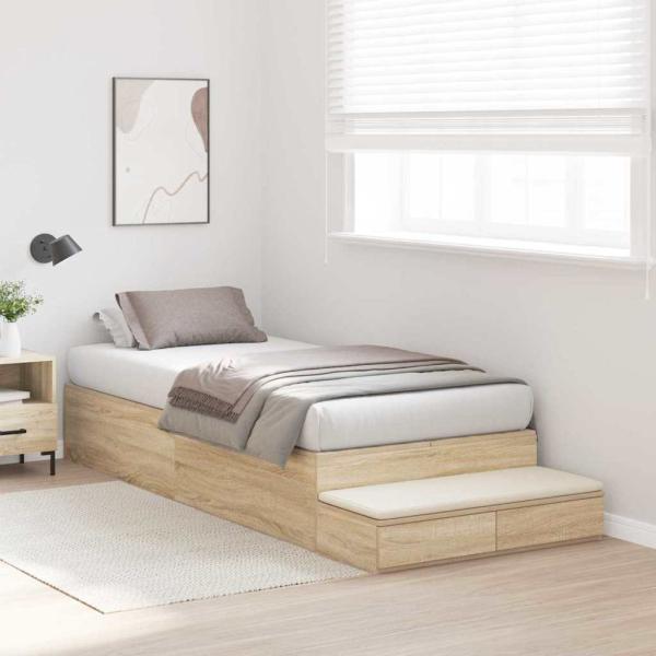 Stauraum Bettgestell Sonoma Eiche Holzwerkstoff 75 x 190 cm