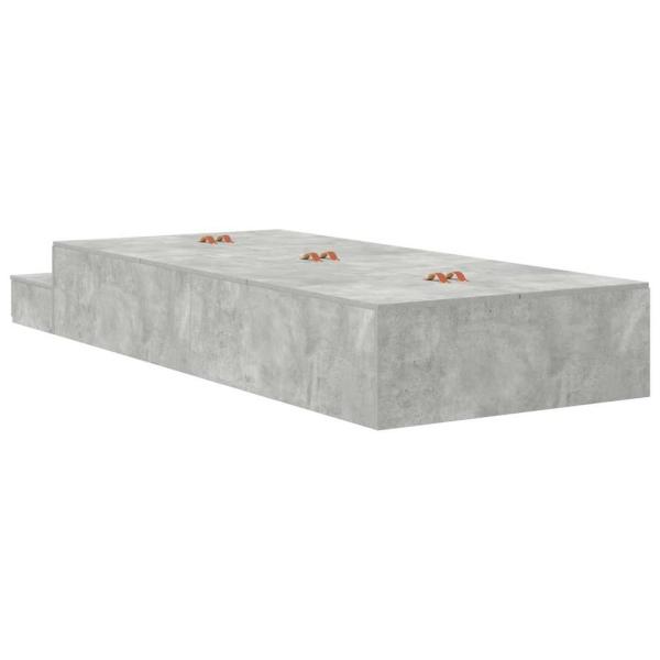 Stauraumbettgestell Beton grau Holzwerkstoff 75 x 190 cm Stauraum