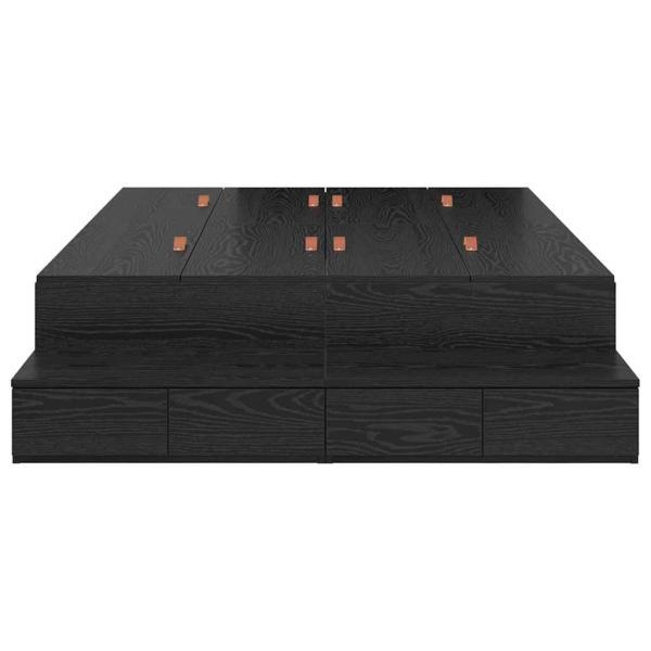 Stauraumbettgestell Schwarze Eiche Holzwerkstoff 120 x 190 cm