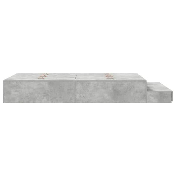 Aufbewahrungsbettgestell Beton Grau 120 cm Holzwerkstoff