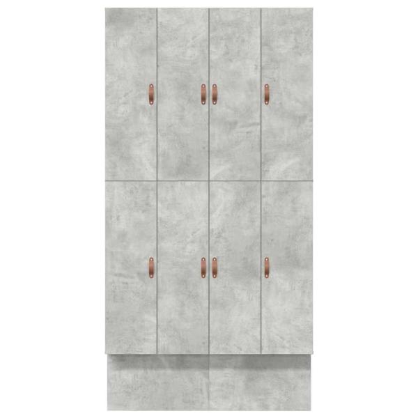 Aufbewahrungsbettgestell Beton Grau 120 cm Holzwerkstoff