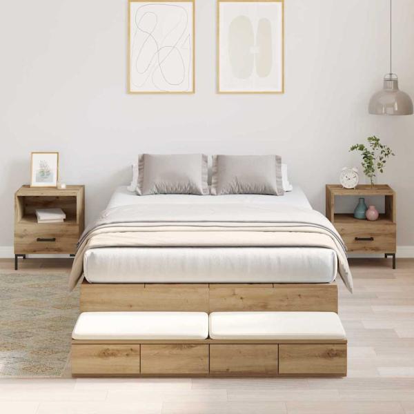 ARDEBO.de - Stauraumbett Massivholz Eiche Widerstandsfähiges Holz 120 x 190 cm