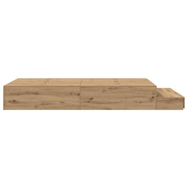 Stauraumbett Massivholz Eiche Widerstandsfähiges Holz 120 x 190 cm