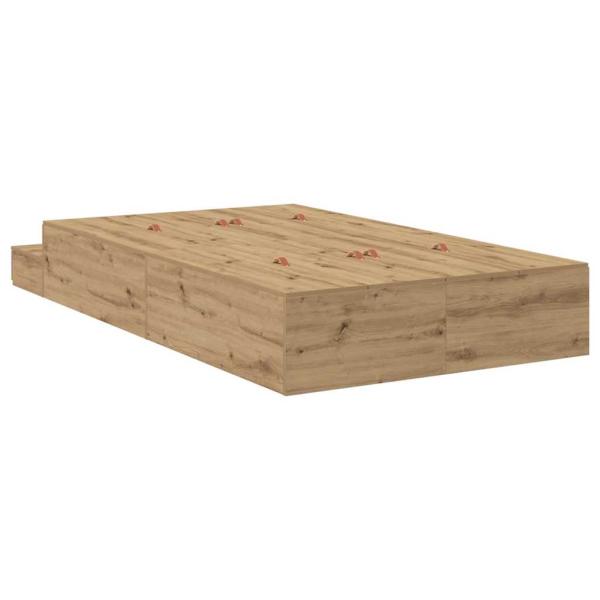 Stauraumbett Massivholz Eiche Widerstandsfähiges Holz 120 x 190 cm