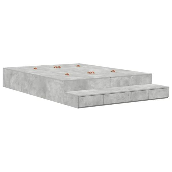 Stauraumbett Betongrau Holzwerkstoff 140 x 190 cm