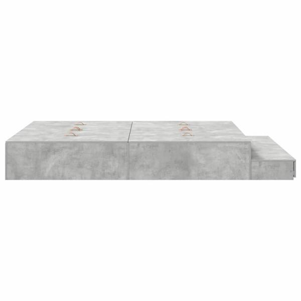 Stauraumbett Betongrau Holzwerkstoff 140 x 190 cm