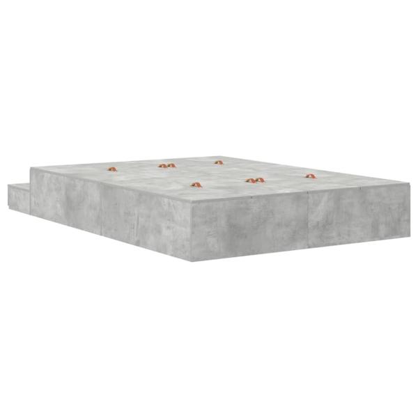 Stauraumbett Betongrau Holzwerkstoff 140 x 190 cm