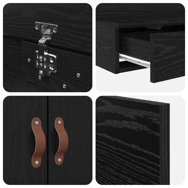 Stauraum Bettgestell Schwarz Holzwerkstoff 135,5 x 190 x 31,5 cm