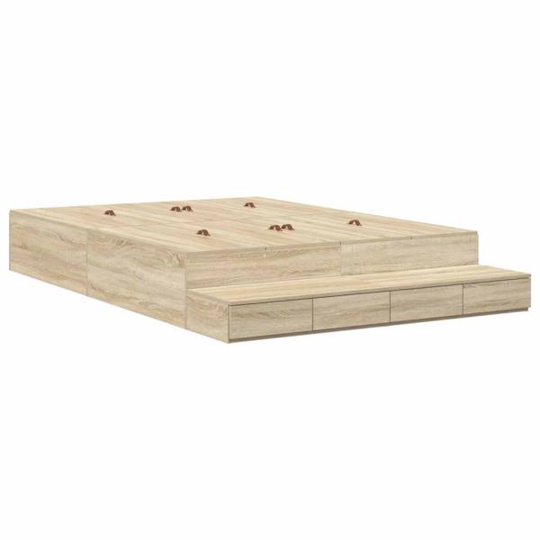 Stauraum Bettgestell Braun Holzwerkstoff 135,5 x 190 x 31,5 cm