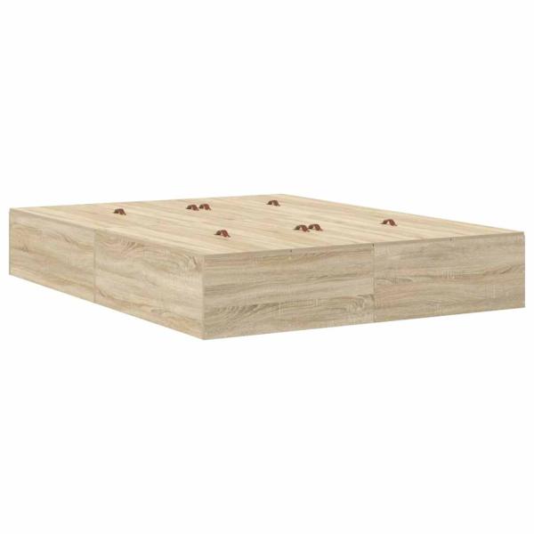 Stauraum Bettgestell Braun Holzwerkstoff 135,5 x 190 x 31,5 cm